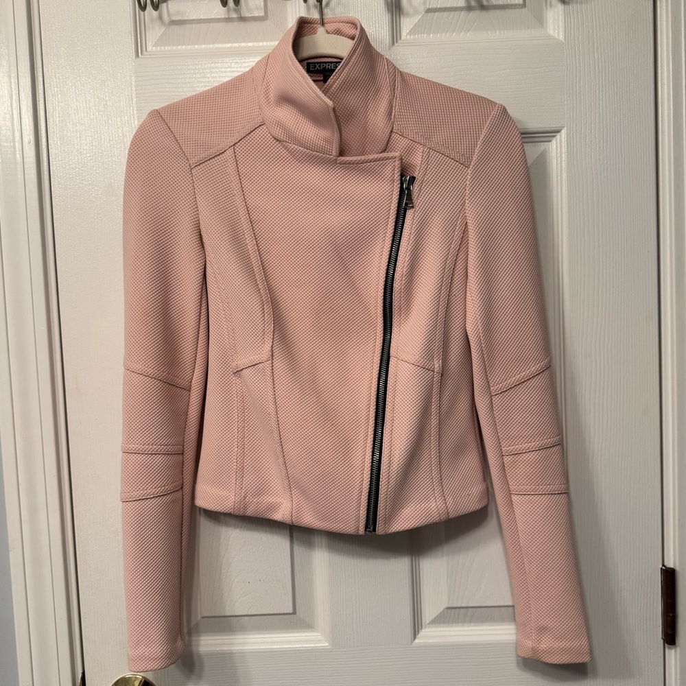 Express 💗 Blush Pink Moto Jacket Size XS 💗 - Picture 4 of 9